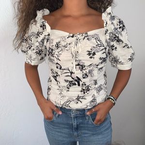 White flower blouse